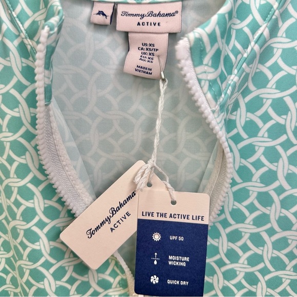 NWT Tommy Bahama Active Sleeveless Mini Dress Teal Aqua UPF Moisture Wicking - Picture 3 of 6